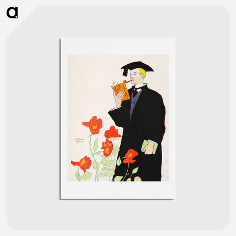 アートポストカード-Man in academic dress - エドワード ペンフィールド Postcard.