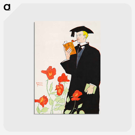 アートポストカード-Man in academic dress - エドワード ペンフィールド Postcard.