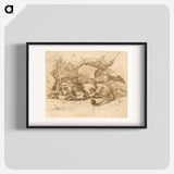 Lion Devouring a Rabbit - ウジェーヌ ドラクロワ Poster.