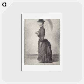 アートポストカード-Woman Walking with a Parasol (study for La Grande Jatte) - ジョルジュ スーラ Postcard.