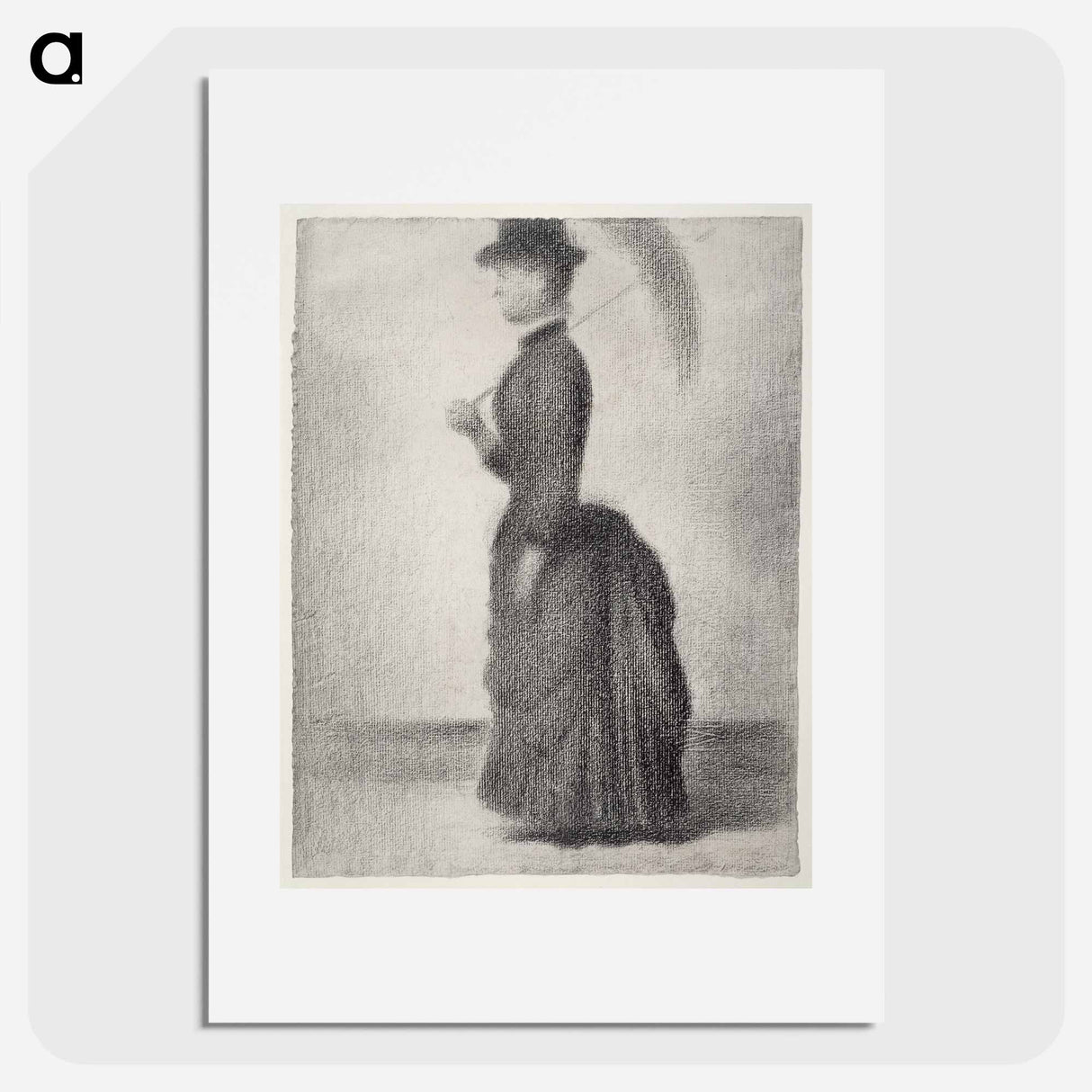 Woman Walking with a Parasol (study for La Grande Jatte) - Georges Seurat Poster.