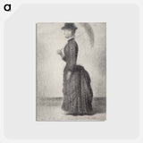 アートポストカード-Woman Walking with a Parasol (study for La Grande Jatte) - ジョルジュ スーラ Postcard.