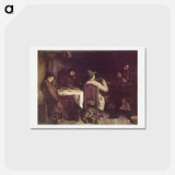 アートポストカード-After Dinner at Ornans - ギュスターヴ クールベ Postcard.