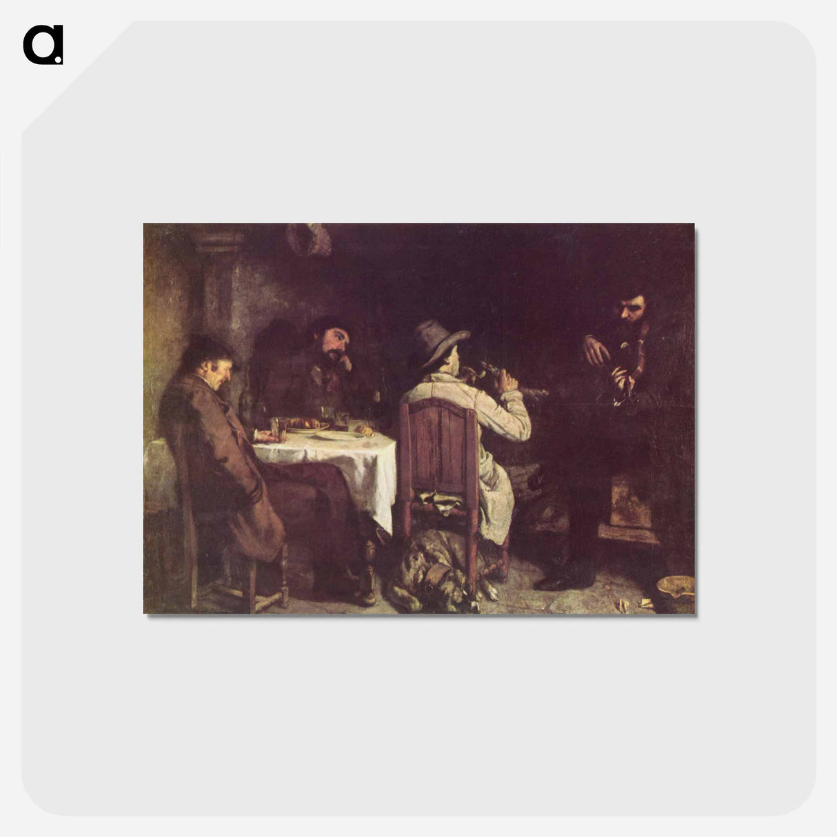 アートポストカード-After Dinner at Ornans - ギュスターヴ クールベ Postcard.