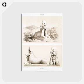 アートポストカード-Rams from Histoire de l'art égyptien
 - エジプト美術史 Postcard.