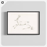 Jumping deer - ジャン ベルナール Poster.