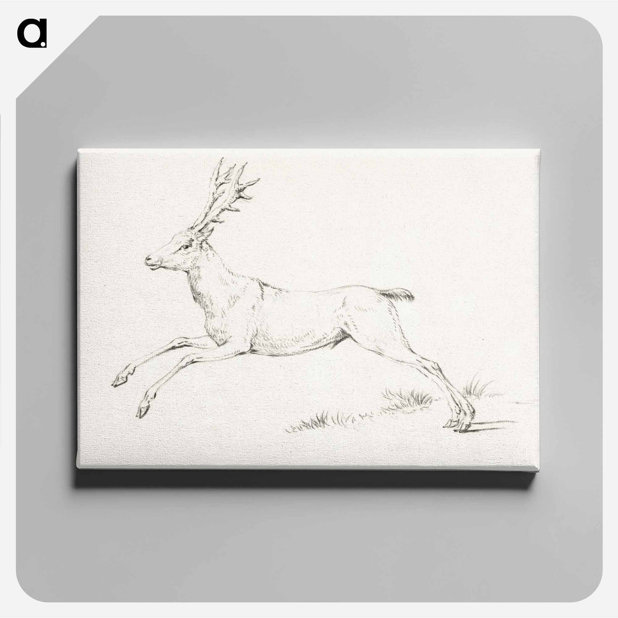 アートパネル-Jumping deer - ジャン ベルナール Canvas.