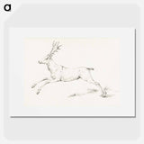 Jumping deer - ジャン ベルナール Poster.