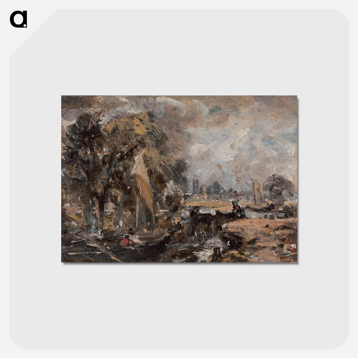 アートポストカード-Dedham Lock
 - ジョン コンスタブル Postcard.