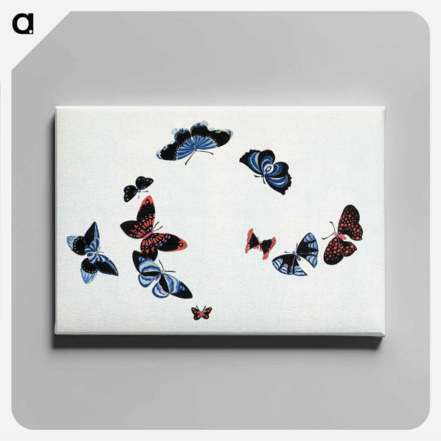 アートパネル-Japanese butterfly - 神坂 雪佳 Canvas.