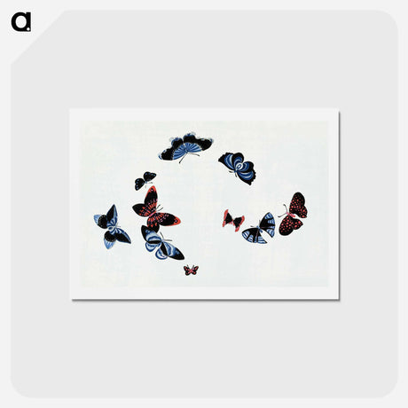 アートポストカード-Japanese butterfly - 神坂 雪佳 Postcard.