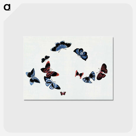 アートポストカード-Japanese butterfly - 神坂 雪佳 Postcard.