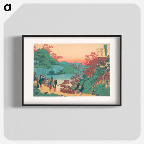 アートポスター-Hokusai's Poem by Sarumaru Dayū - 葛飾 北斎 Poster.