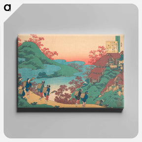 アートパネル-Hokusai's Poem by Sarumaru Dayū - 葛飾 北斎 Canvas.