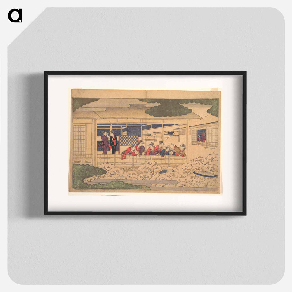 Viewing Cherry Blossoms - 喜多川 歌麿 Poster.