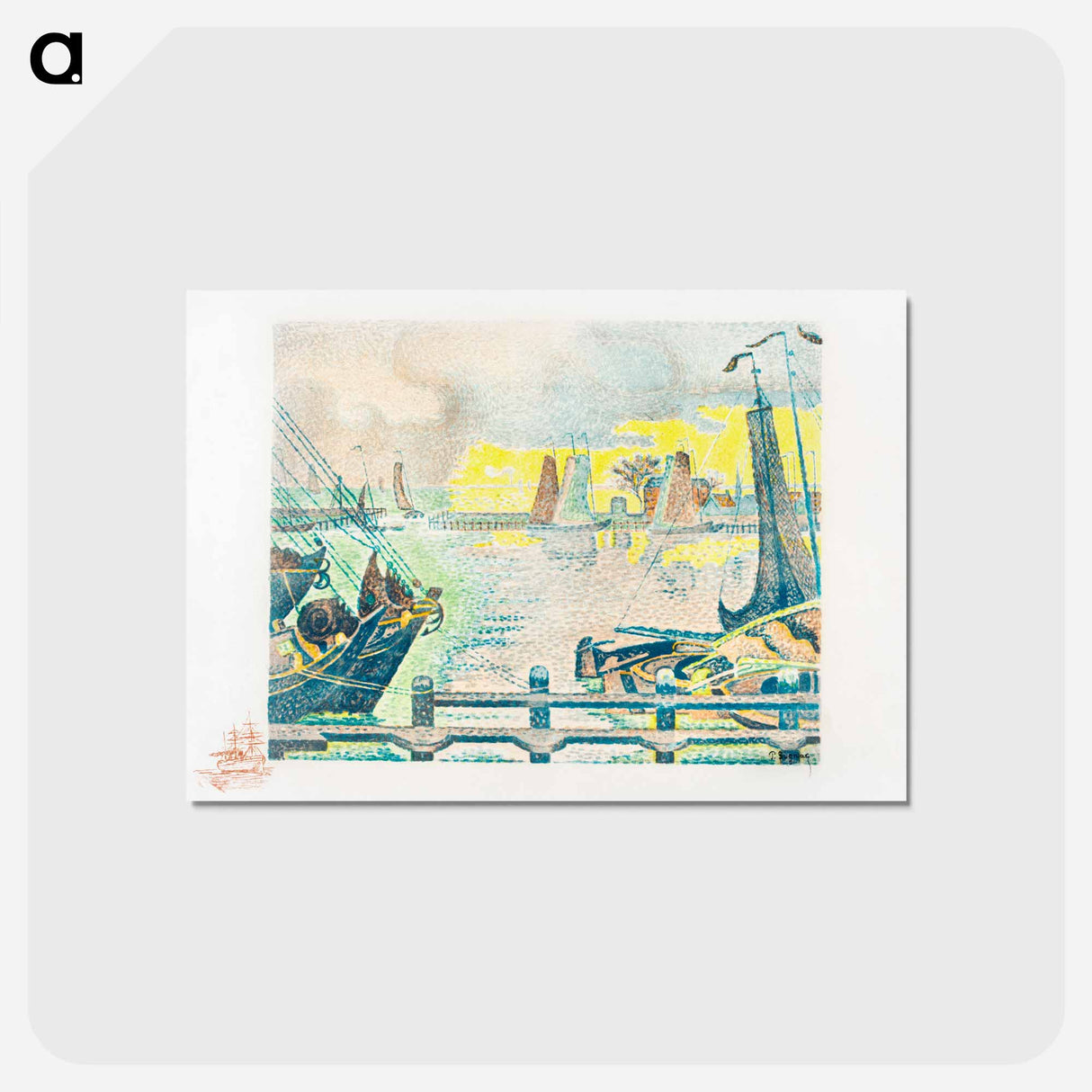 Boats at Flushing - ポール シニャック Postcard.