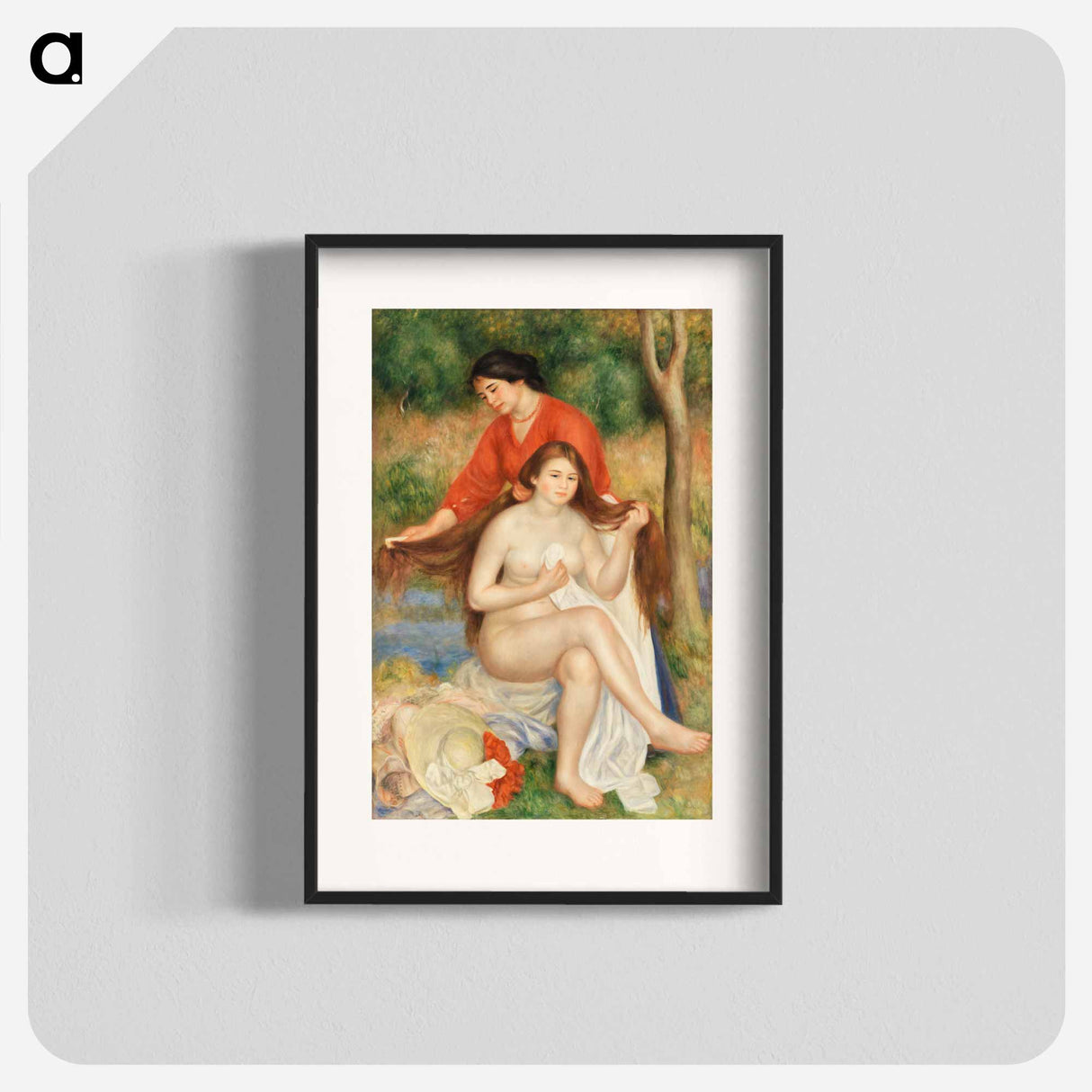 Bather and Maid - Pierre-Auguste Renoir Poster.