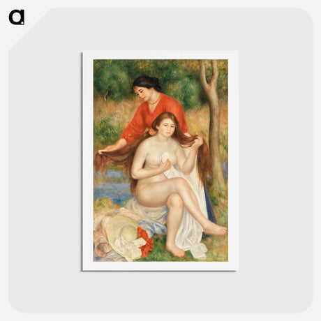 アートポストカード-Bather and Maid - ピエール オーギュスト ルノワール Postcard.