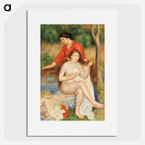 Bather and Maid - Pierre-Auguste Renoir Poster.