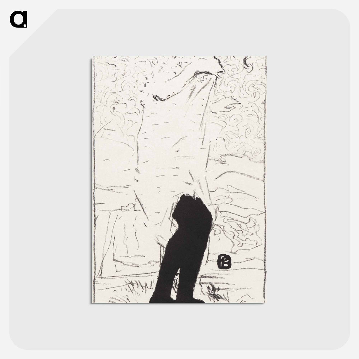 アートポストカード-Woman in Shirt
 - ピエール ボナール Postcard.
