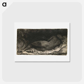 アートポストカード-Reclining Woman - レンブラント ファン レイン Postcard.