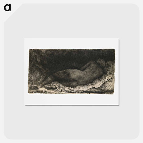 アートポストカード-Reclining Woman - レンブラント ファン レイン Postcard.
