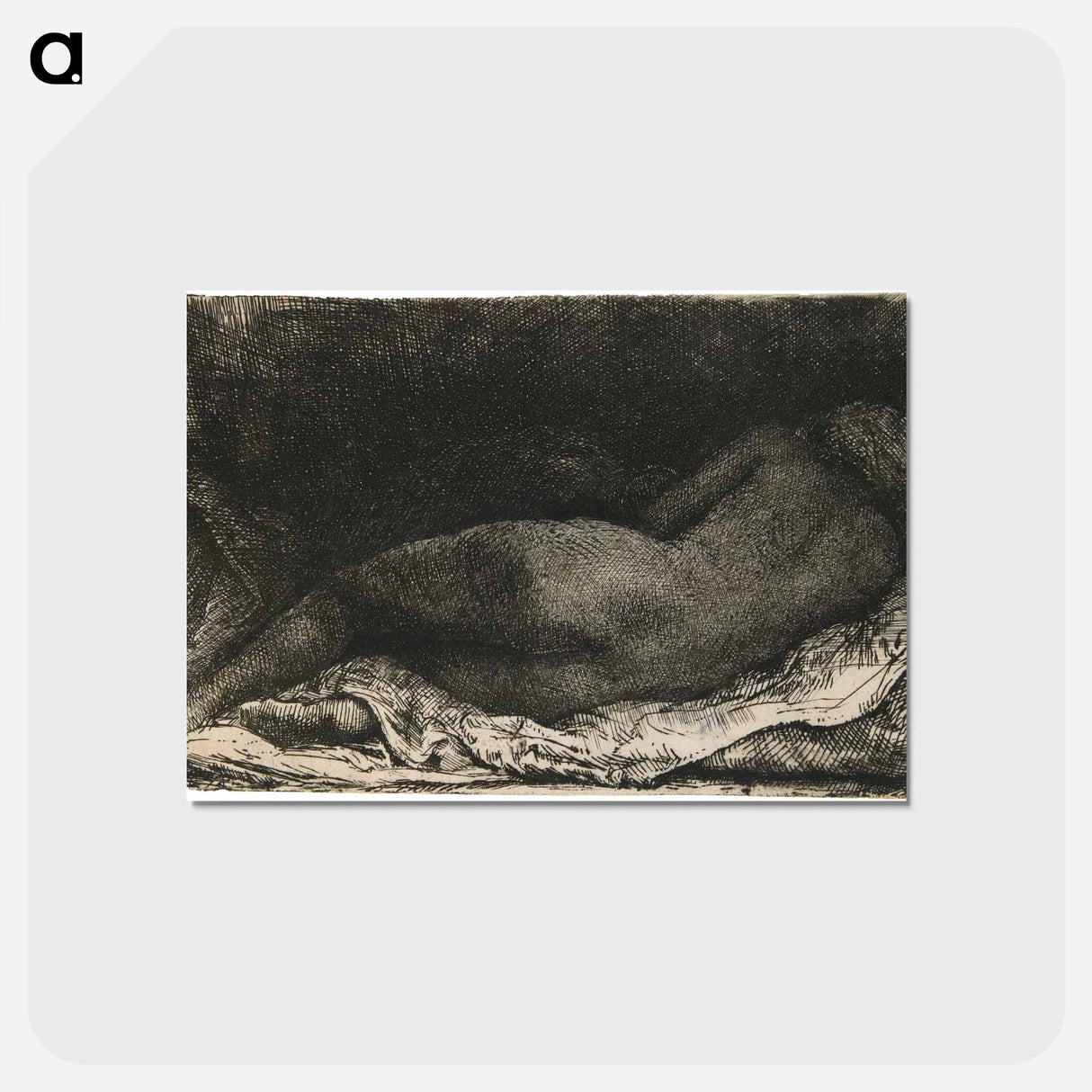 アートポストカード-Reclining Woman - レンブラント ファン レイン Postcard.