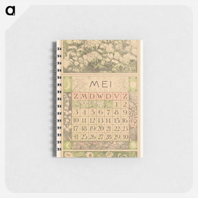 アートメモ帳-Kalenderblad mei met dolle kervel - テオ ヴァン ホイテマ Memo.