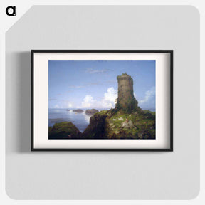 アートポスター-Italian Coast Scene with Ruined Tower - トーマス コール Poster.