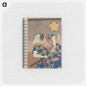 アートメモ帳-Descending Geese at Shirahige: Actor Ichikawa Kuzō III as Inga Kozō Rokunosuke - 豊原 国周 Memo.