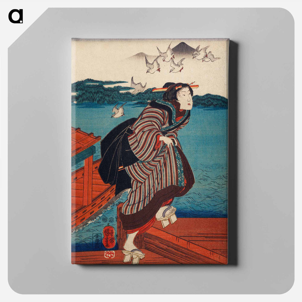 Sanbashi no Onna - 歌川 国芳 Canvas.
