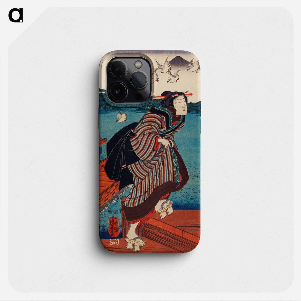 Sanbashi no Onna - 歌川 国芳 Phone Case.