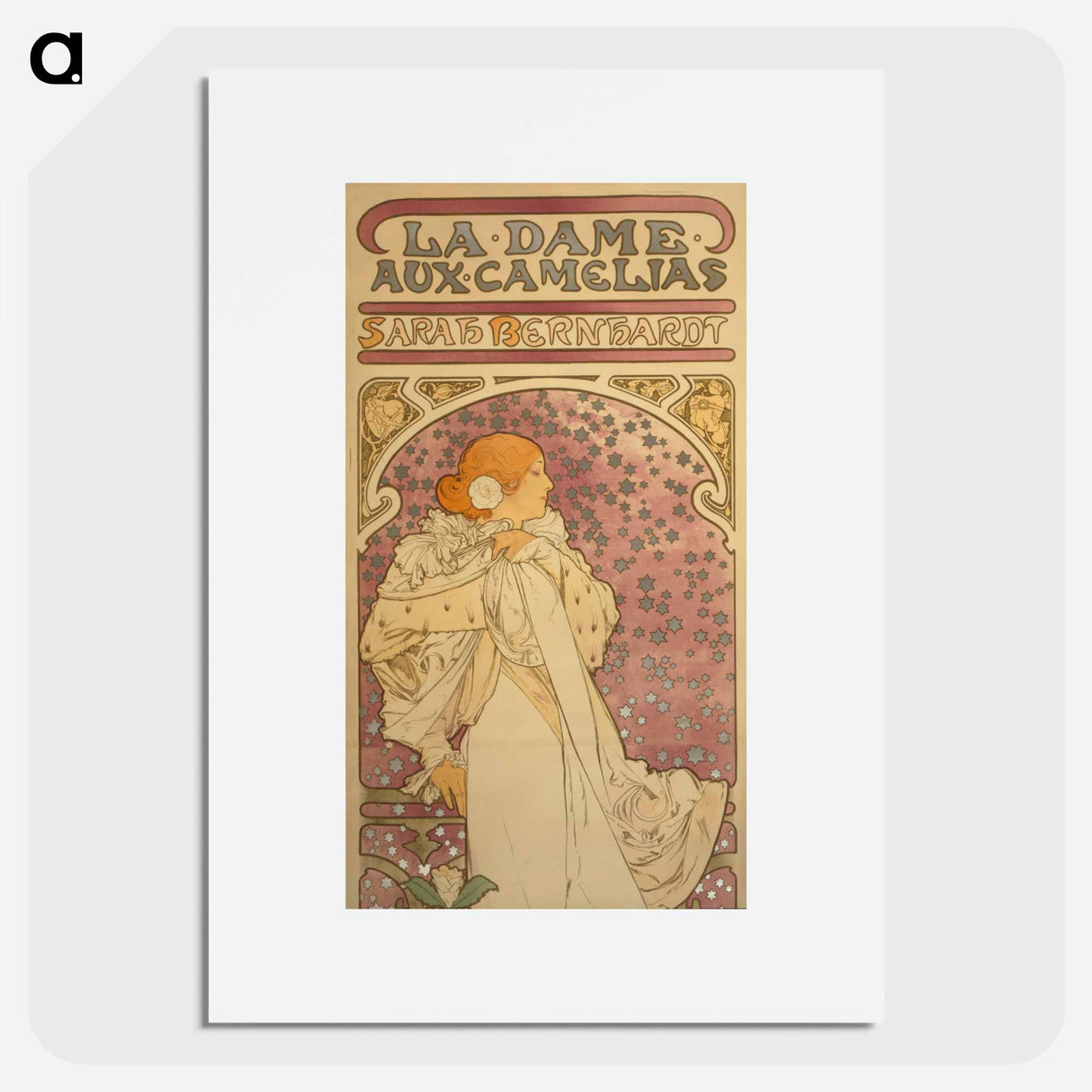 La dame aux camelias - Alphonse Mucha Poster.