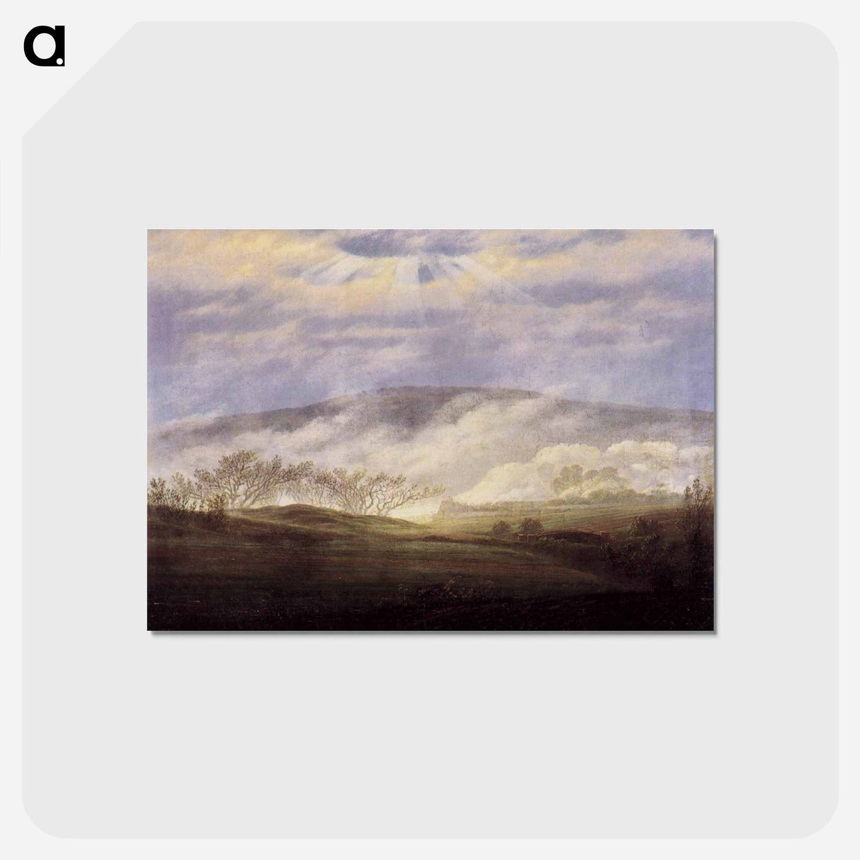 アートポストカード-Fog in the Elbe Valley - カスパー ダーヴィト フリードリヒ Postcard.