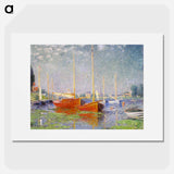 Red Boats at Argenteuil - Claude Monet Poster.