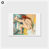 アートポストカード-Woman Drying Her Foot - エドガー ドガ Postcard.