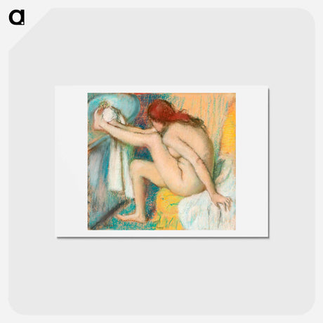アートポストカード-Woman Drying Her Foot - エドガー ドガ Postcard.