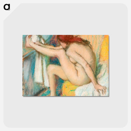 アートポストカード-Woman Drying Her Foot - エドガー ドガ Postcard.