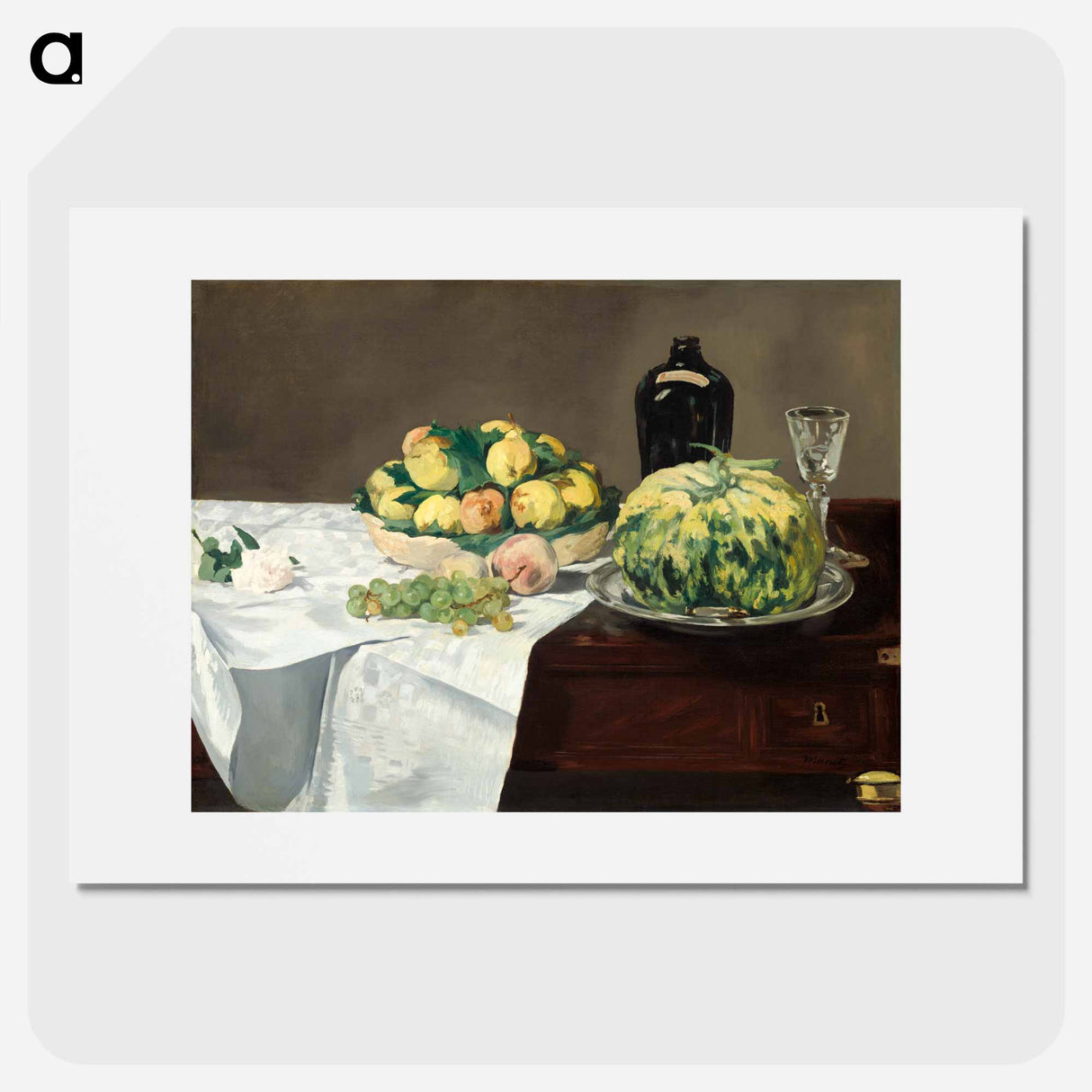 Still Life with Melon and Peaches - エドゥアール マネ Poster.