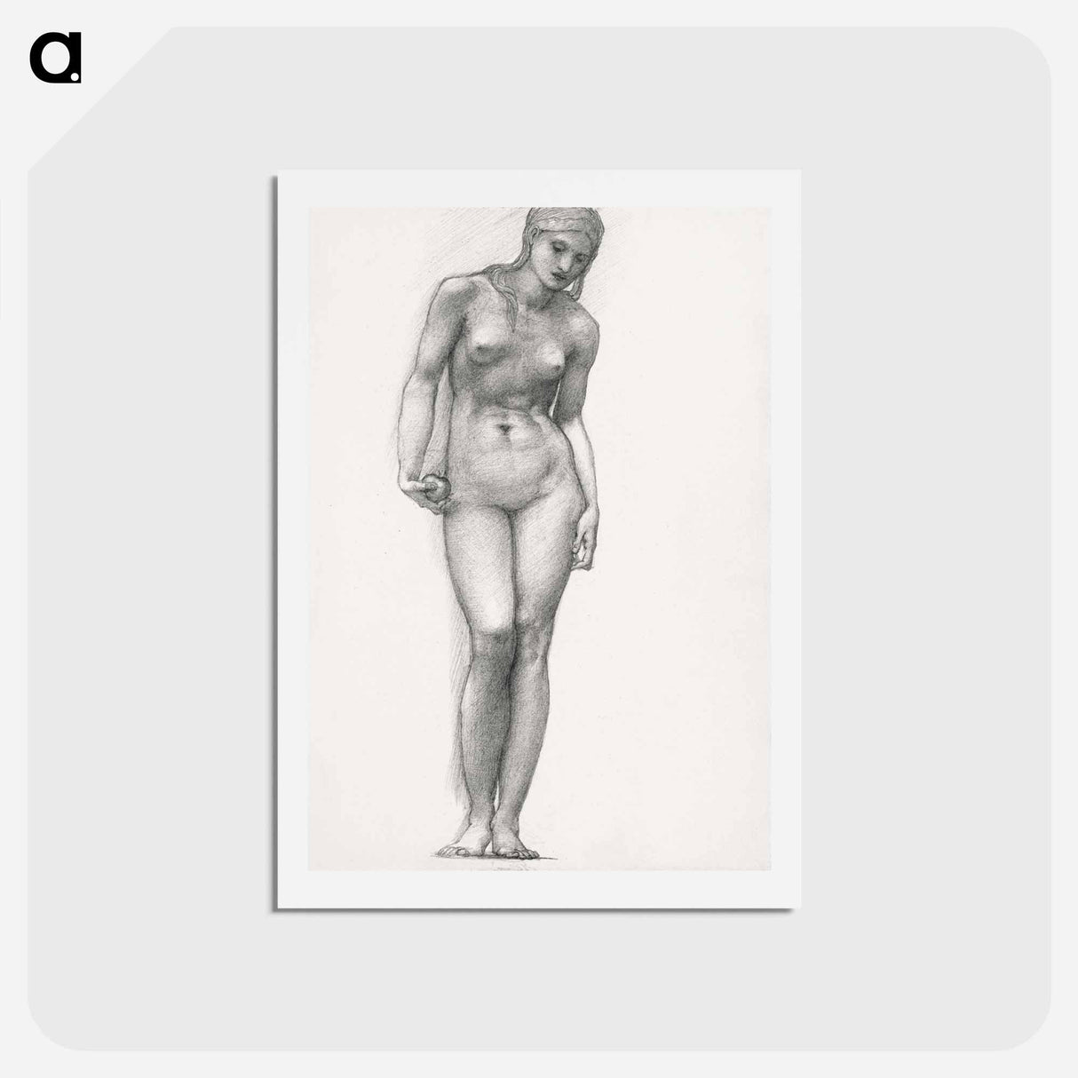 アートポストカード-Venus with Golden Apple in Right Hand, for the Troy Triptych - エドワード バーン ジョーンズ Postcard.