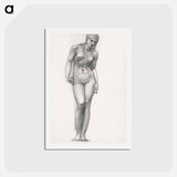 アートポストカード-Venus with Golden Apple in Right Hand, for the Troy Triptych - エドワード バーン ジョーンズ Postcard.