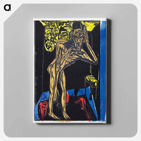アートパネル-Peter Schlemihl's Wondrous Story: Schlemihl in the Solitude of His Room - エルンスト ルートヴィヒ キルヒナー Canvas.