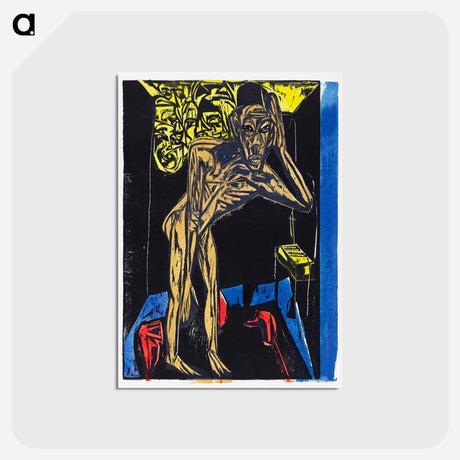 アートポストカード-Peter Schlemihl's Wondrous Story: Schlemihl in the Solitude of His Room - エルンスト ルートヴィヒ キルヒナー Postcard.
