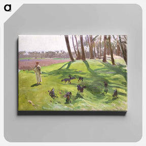 アートパネル-Landscape with Goatherd - ジョン シンガー サージェント Canvas.