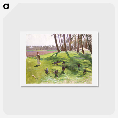 アートポストカード-Landscape with Goatherd - ジョン シンガー サージェント Postcard.
