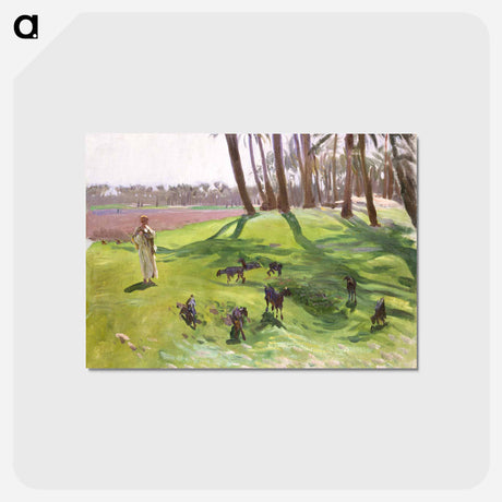 アートポストカード-Landscape with Goatherd - ジョン シンガー サージェント Postcard.