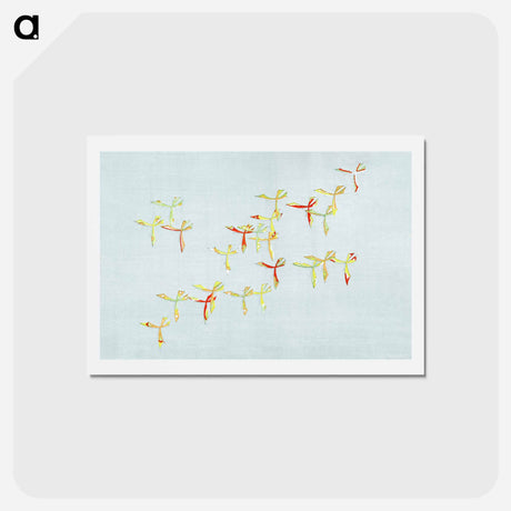 アートポストカード-Japanese butterfly - 神坂 雪佳 Postcard.