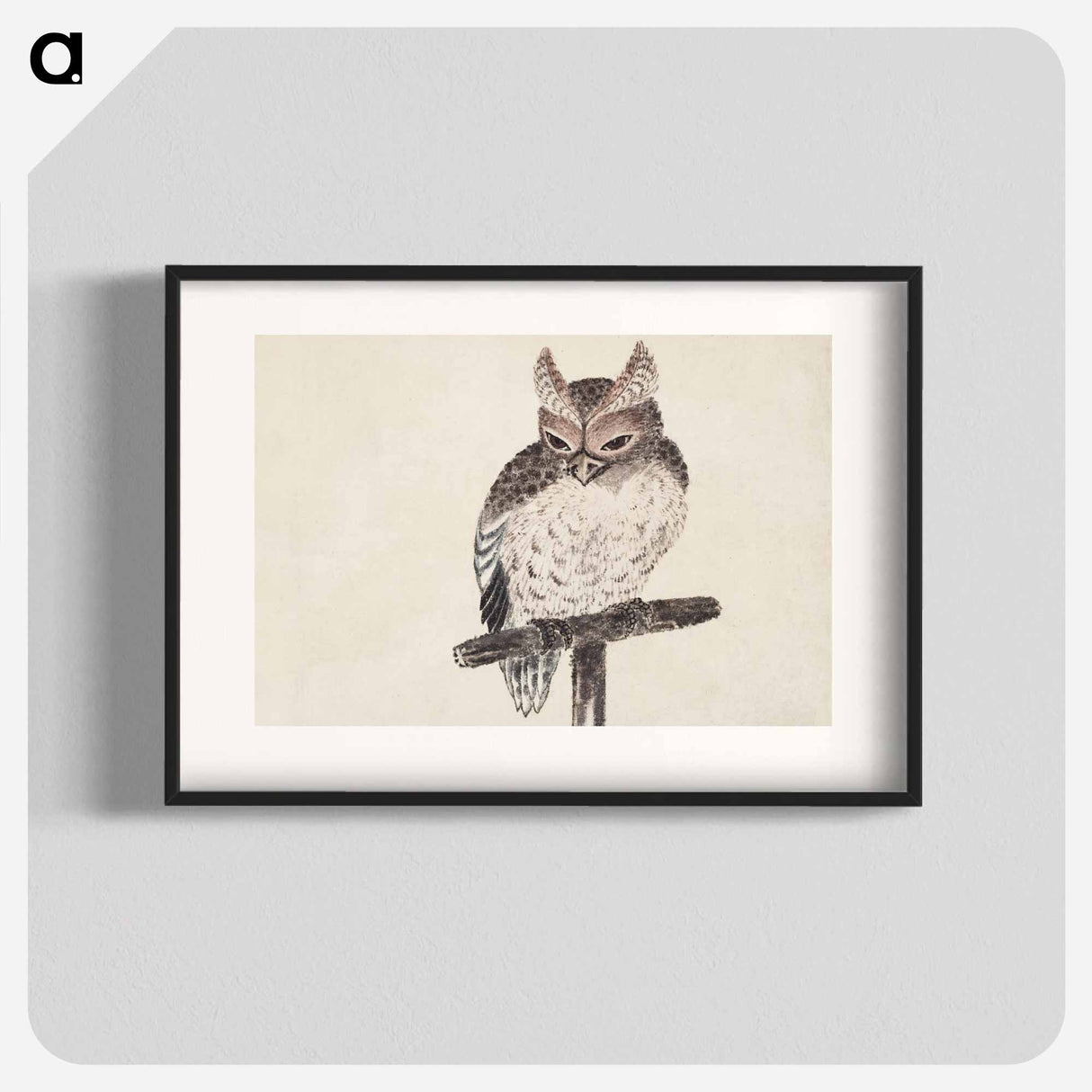 Katsushika Hokusai's owl - 葛飾 北斎 Poster.