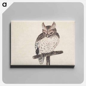 アートパネル-Katsushika Hokusai's owl - 葛飾 北斎 Canvas.