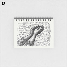アートメモ帳-Two hands raised in front of clouds - レオ ヘステル Memo.